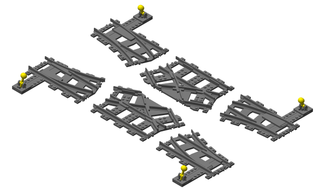 LEGO 7996 Double Crossover Track for RC Trains Set Parts Inventory and  Instructions - LEGO Reference Guide